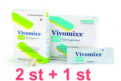 Vivomixx kapslar och dospåsar förpackning probiotika
